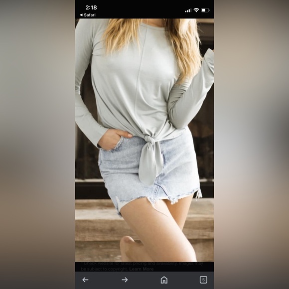 Womens Jackson Rowe Rosebud Long Sleeve Tee Shirt in Eucalyptus Color Medium - Picture 8 of 8